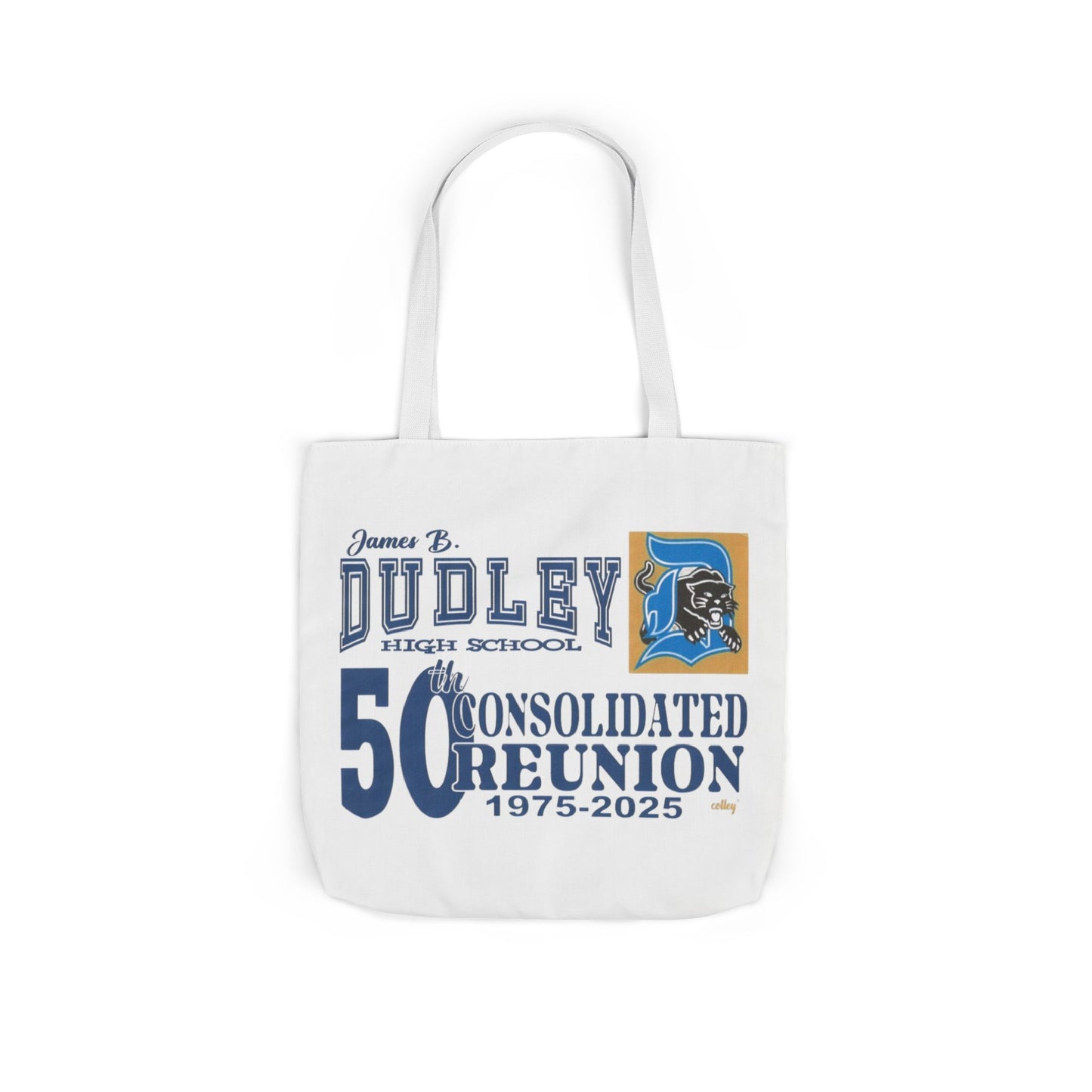 Dudley High School 50th Reunion Canvas Tote Bag - 5-Color Straps