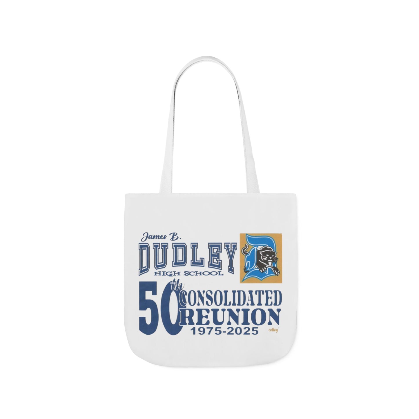 Dudley High School 50th Reunion Canvas Tote Bag - 5-Color Straps