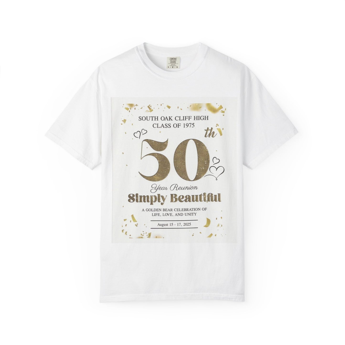 50th Reunion T-shirt, Class of 1975 Celebration Shirt, Garment-Dyed Unisex Tee, Anniversary Party Apparel, Vintage Reunion Gift