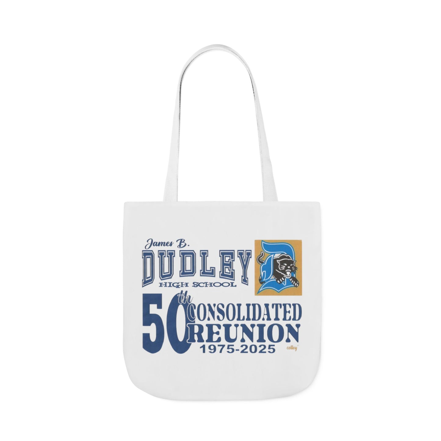 Dudley High School 50th Reunion Canvas Tote Bag - 5-Color Straps