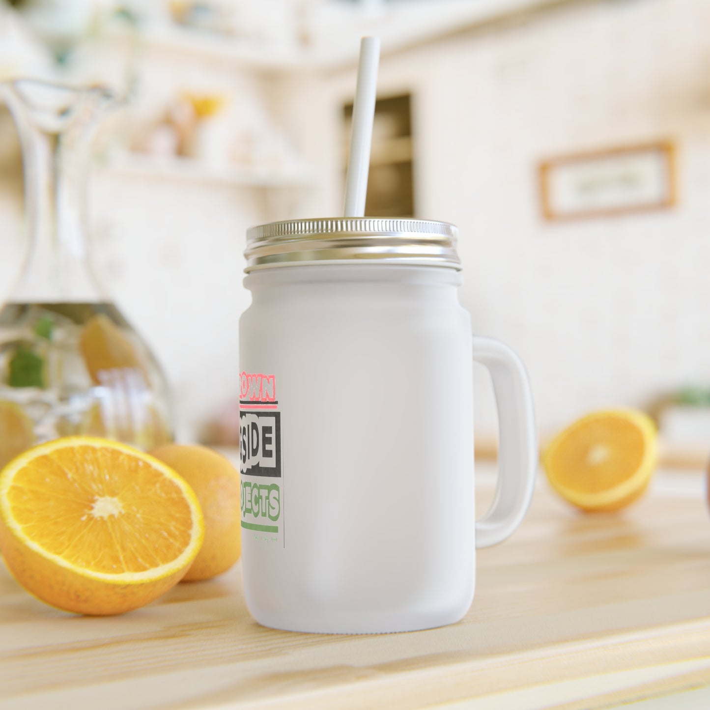 Home Grown Mason Jar with Straw - Perfect for Refreshing Beverages