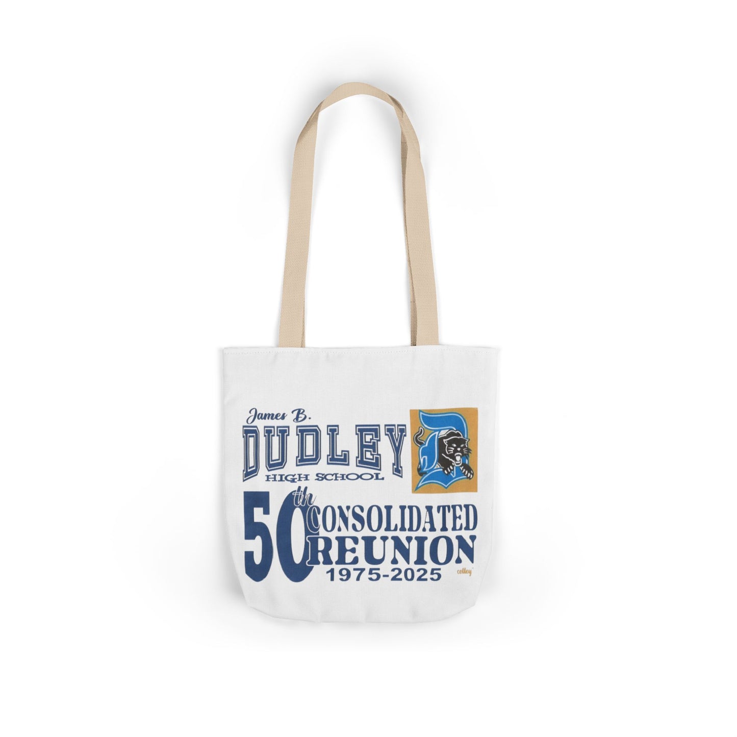 Dudley High School 50th Reunion Canvas Tote Bag - 5-Color Straps
