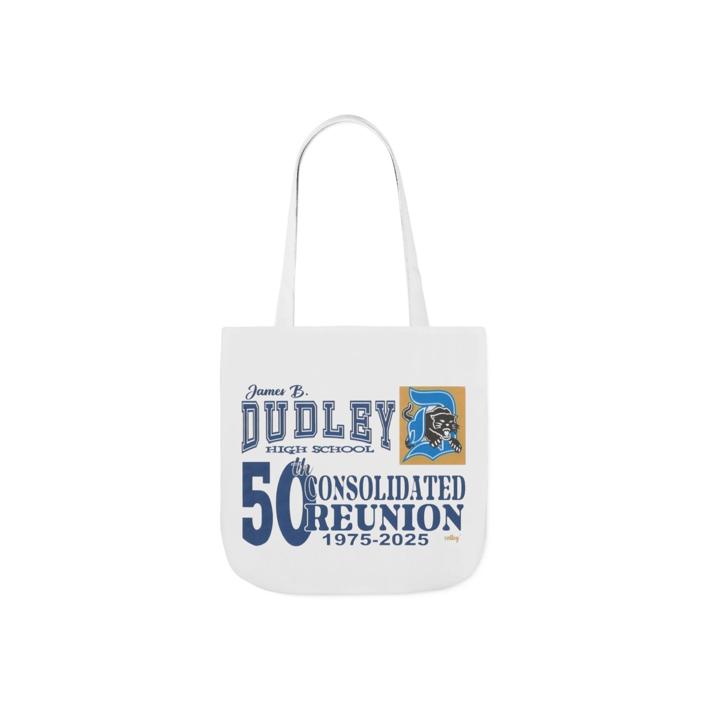 Dudley High School 50th Reunion Canvas Tote Bag - 5-Color Straps