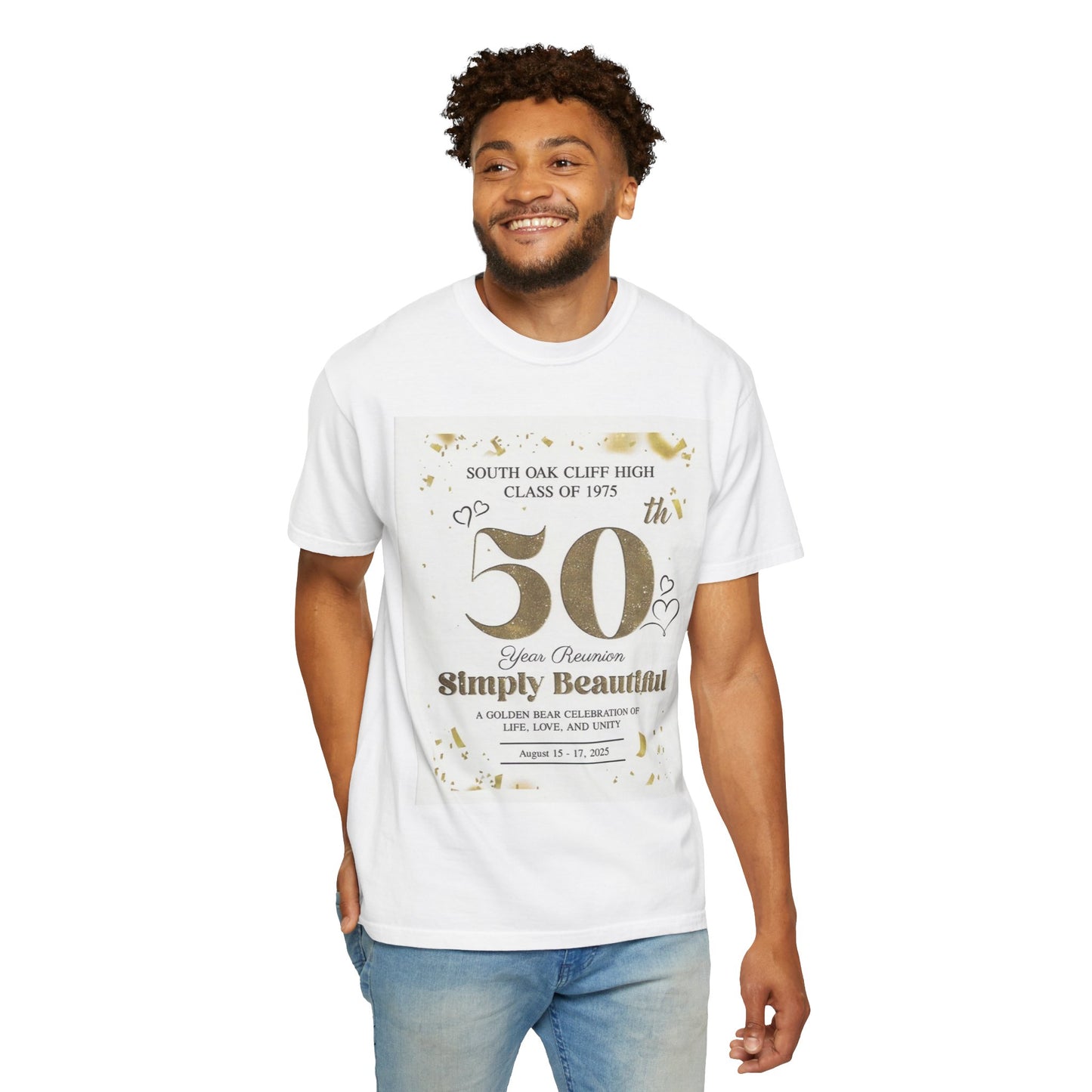 50th Reunion T-shirt, Class of 1975 Celebration Shirt, Garment-Dyed Unisex Tee, Anniversary Party Apparel, Vintage Reunion Gift