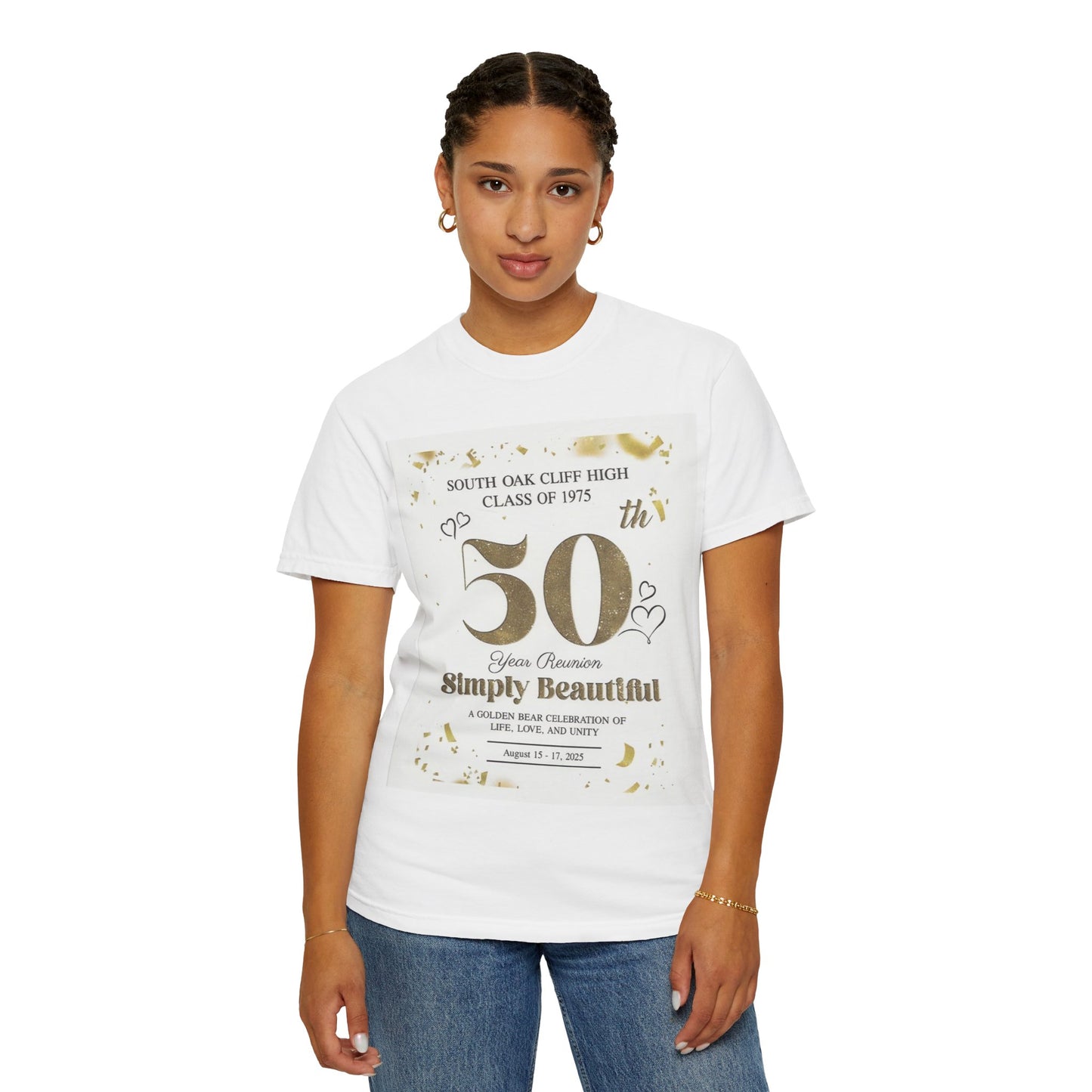 50th Reunion T-shirt, Class of 1975 Celebration Shirt, Garment-Dyed Unisex Tee, Anniversary Party Apparel, Vintage Reunion Gift