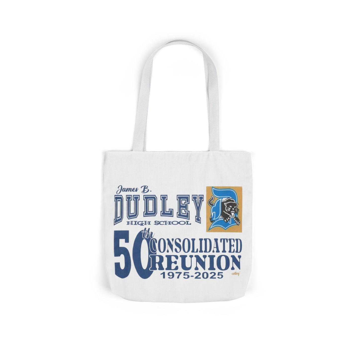 Dudley High School 50th Reunion Canvas Tote Bag - 5-Color Straps