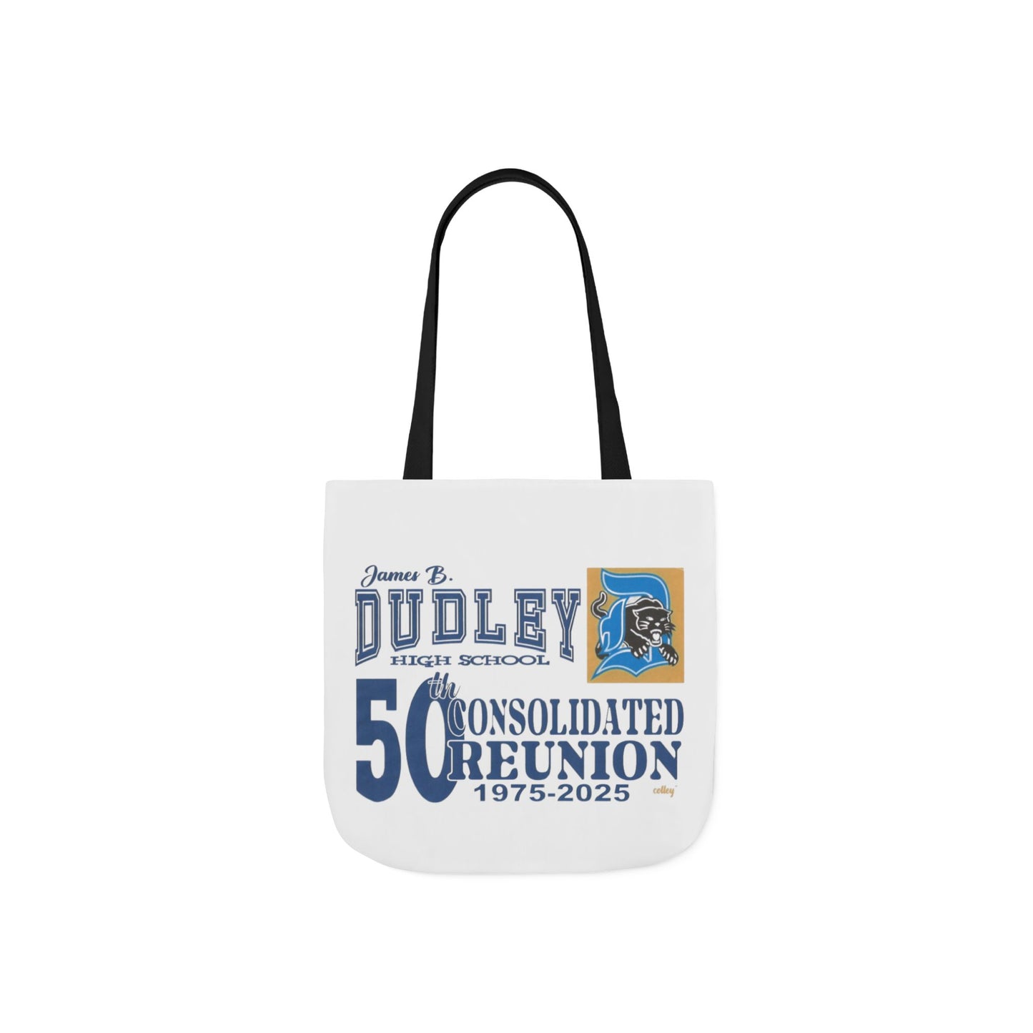 Dudley High School 50th Reunion Canvas Tote Bag - 5-Color Straps