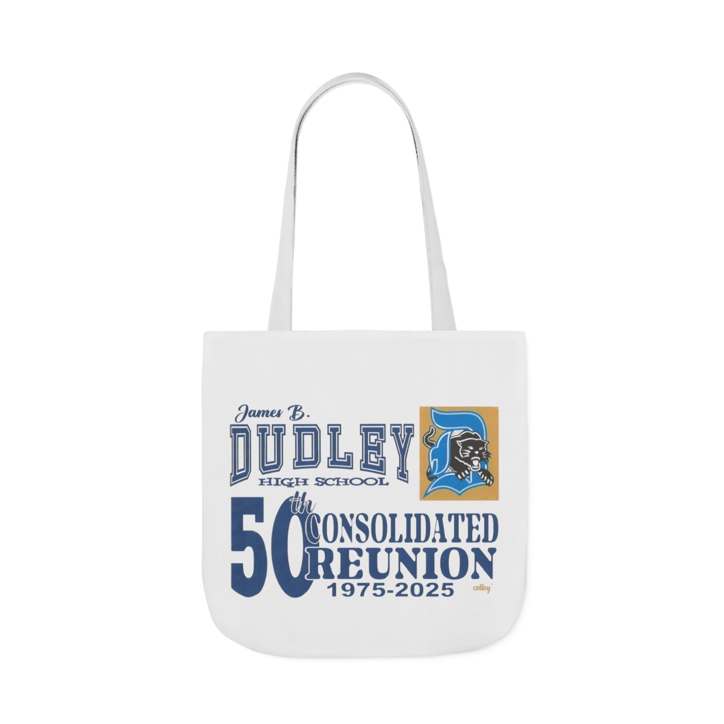 Dudley High School 50th Reunion Canvas Tote Bag - 5-Color Straps