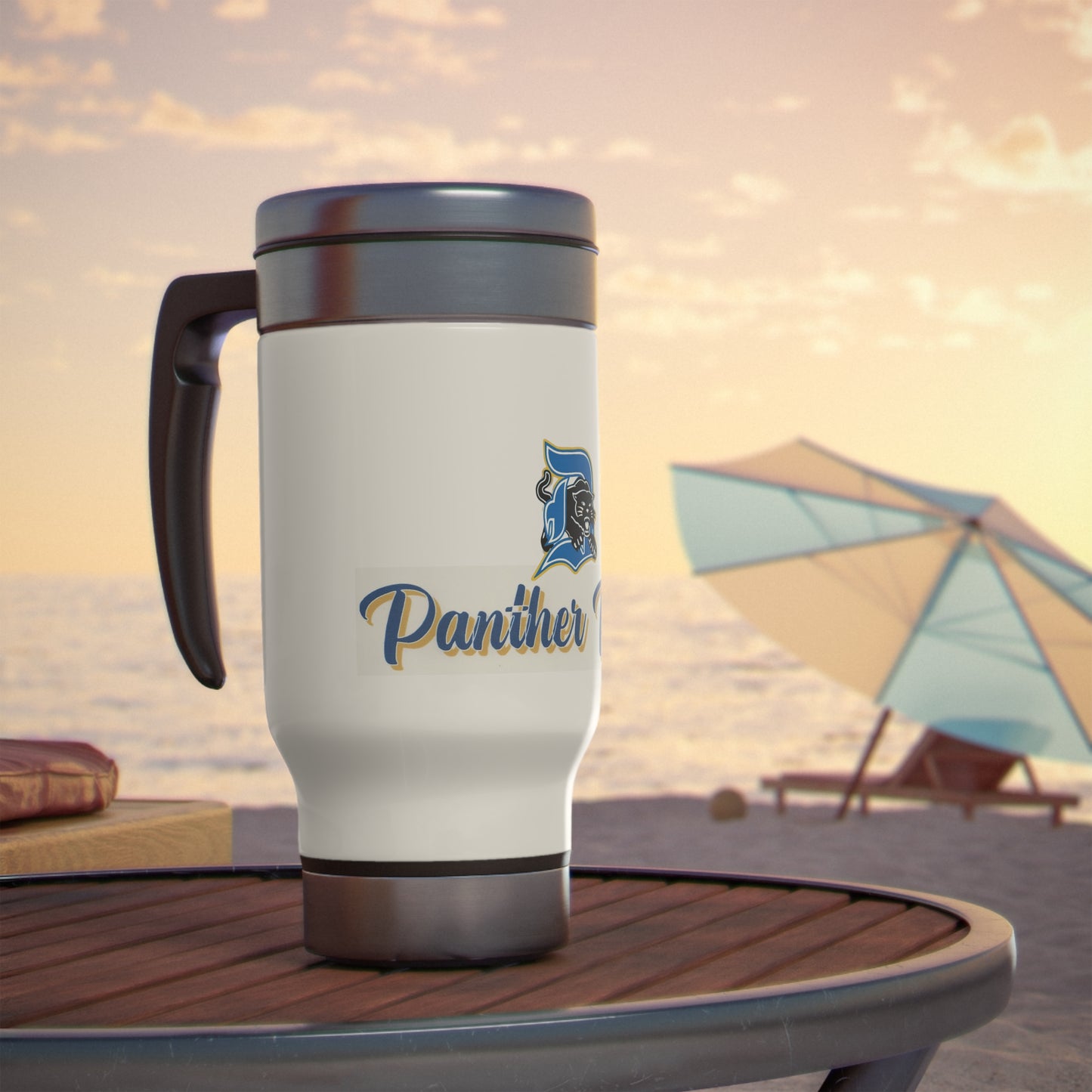 Stainless Steel Travel Mug with Handle, 14oz